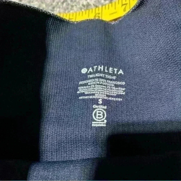 Athleta Twilight Tights Womens Size Small Navy/Silver Seamless High Rise Gym - Picture 8 of 9